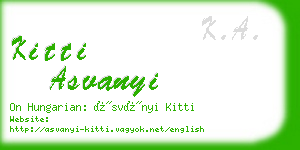 kitti asvanyi business card